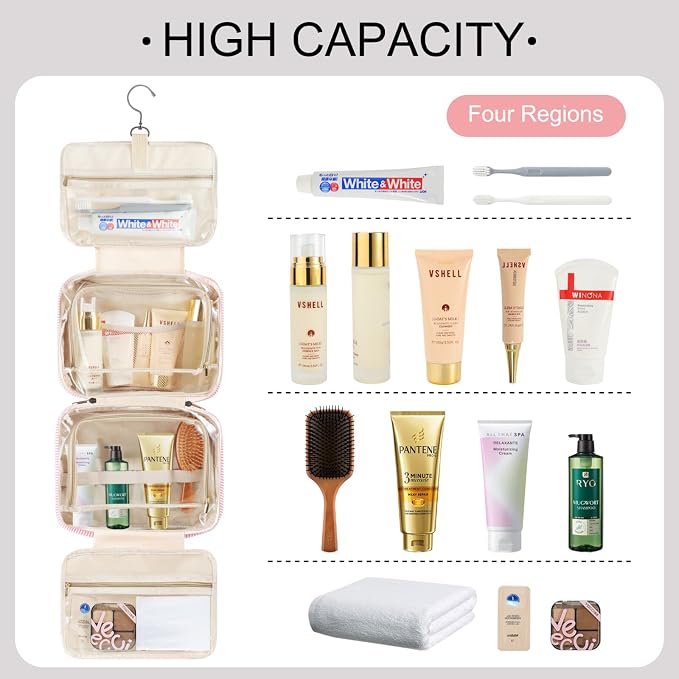 TOPEAST Travel Toiletry Bag Initial Makeup Bag - Image 4