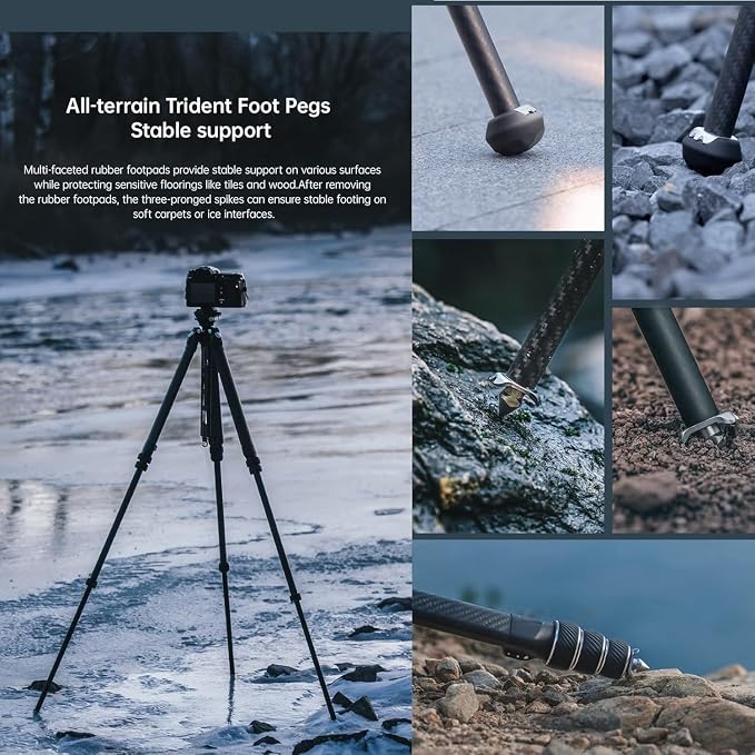 Falcam TreeRoot F38 Pro Carbon Fiber Tripod, 5kg Load, F22 Interfaces, 1/4" - Image 8