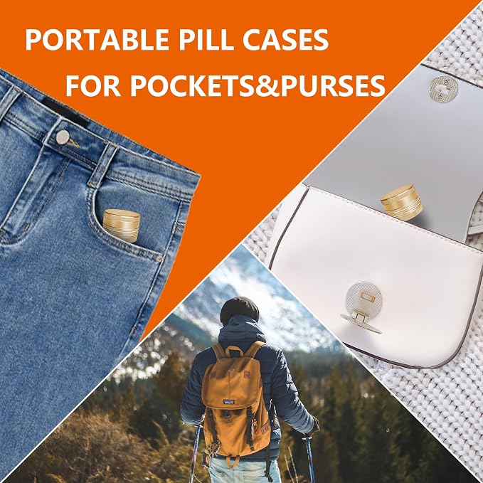 Small Pill Box, Portable Daily Box, Aluminium Alloy Round Container - Image 5