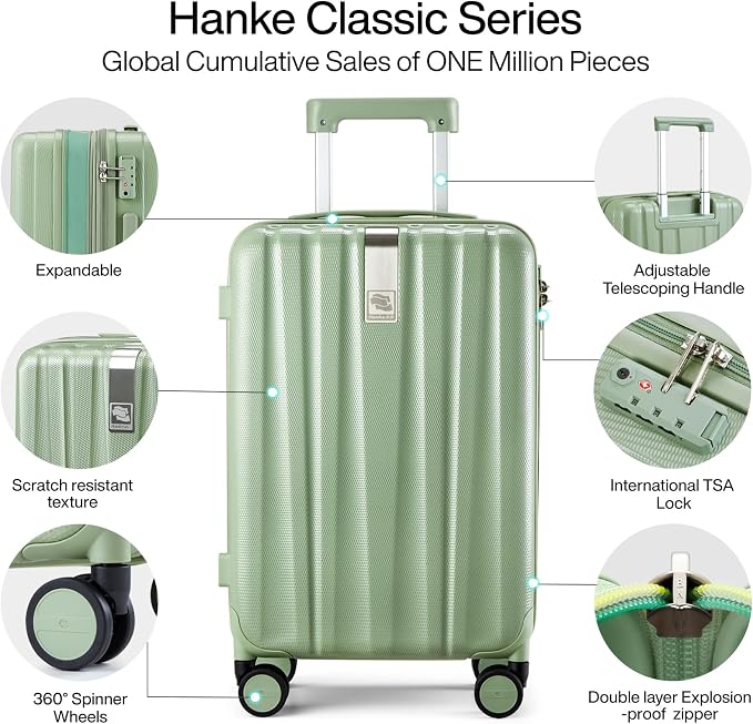 Hanke 24 Inch Expandable Checked Luggage Lightweight PC Hard Shell Luggage - Image 5