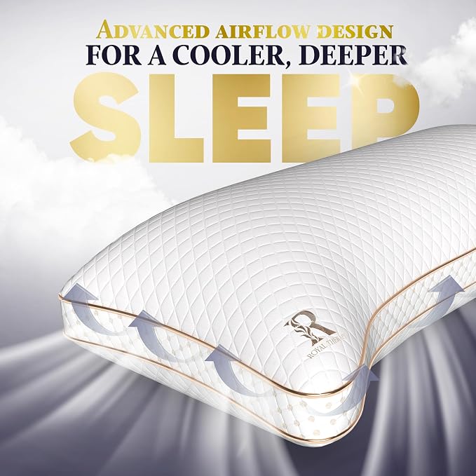 Royal Therapy Adjustable Shredded Memory Foam Pillows – 2-Pack Queen Size Set - Image 4