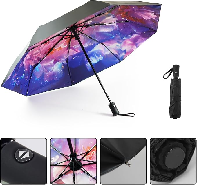 SY COMPACT Travel Umbrella Windproof Automatic Umbrellas Small Compact UV Sun - Image 5