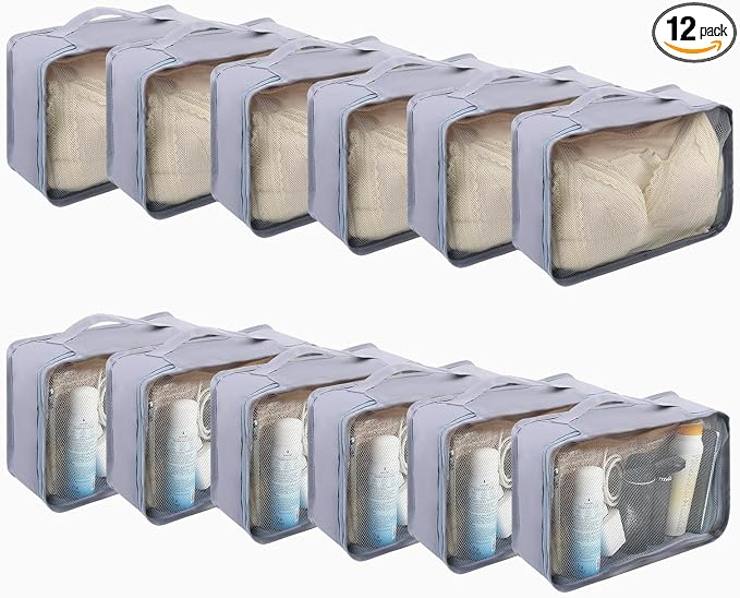 12 Pcs Packing Cubes Luggage Organizers Small Mesh Clothing Underwear Bag by CvoMep