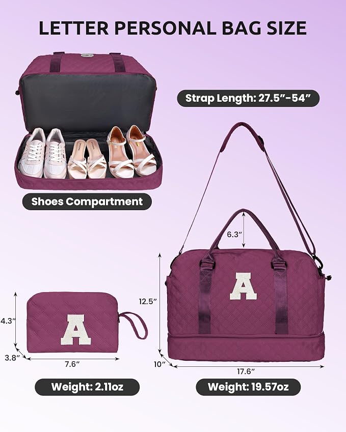 Granddaughter Gift from Grandmom, Teen Birthday Gift-Initial Travel Bag - Image 6