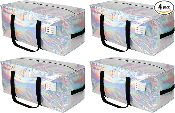4 Pack Heavy Duty Moving Bags Extra Large Waterproof Foldable Clothing Storage by JCBZAMZ
