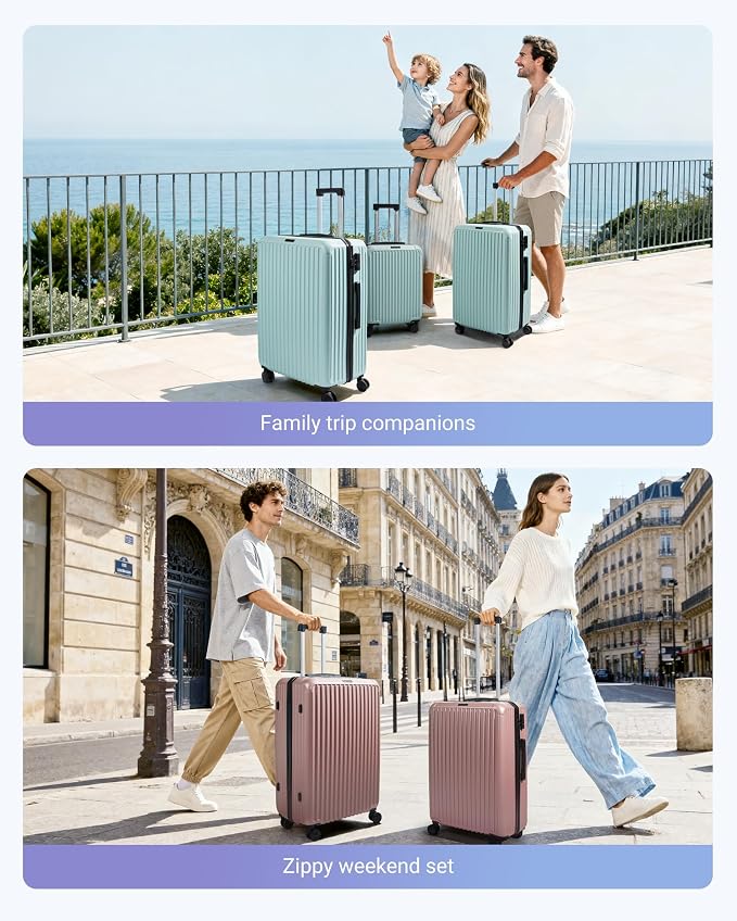 LIGHT FLIGHT Luggage Sets, Durable Hard Shell 3 Piece Set Suitcase - Image 9