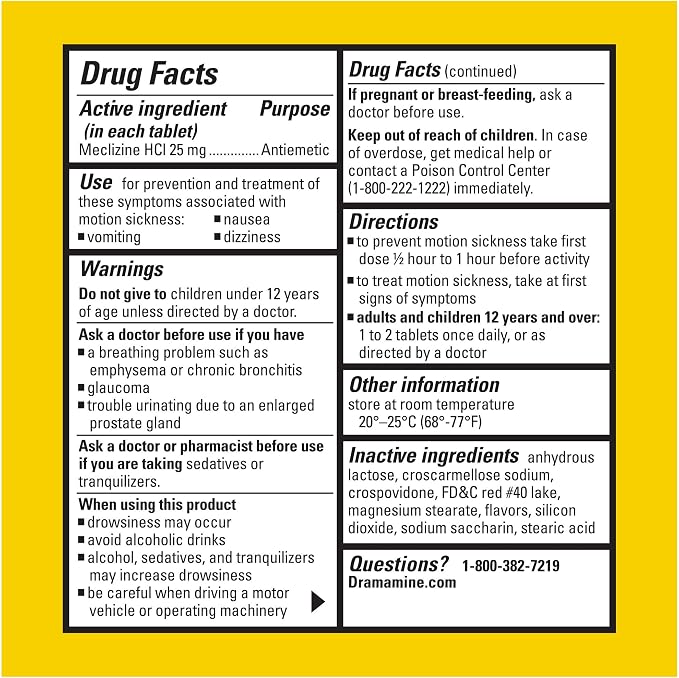 Dramamine Motion Sickness Less Drowsy, Chewables - Image 6