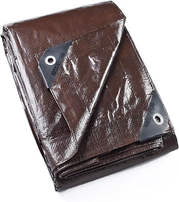 GUARD SHIELD Brown Tarp 20x30 Feet Waterproof Tarps Lightweight Camping Tarp by GUARDSHIELD