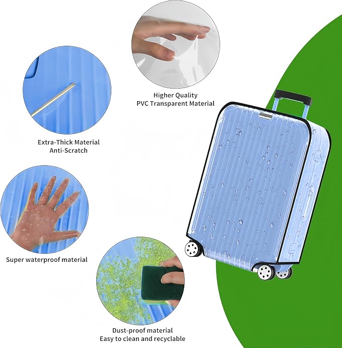 Luggage Cover Clear PVC Suitcase Cover Thick Transparent Waterproof Suitcase - Image 5