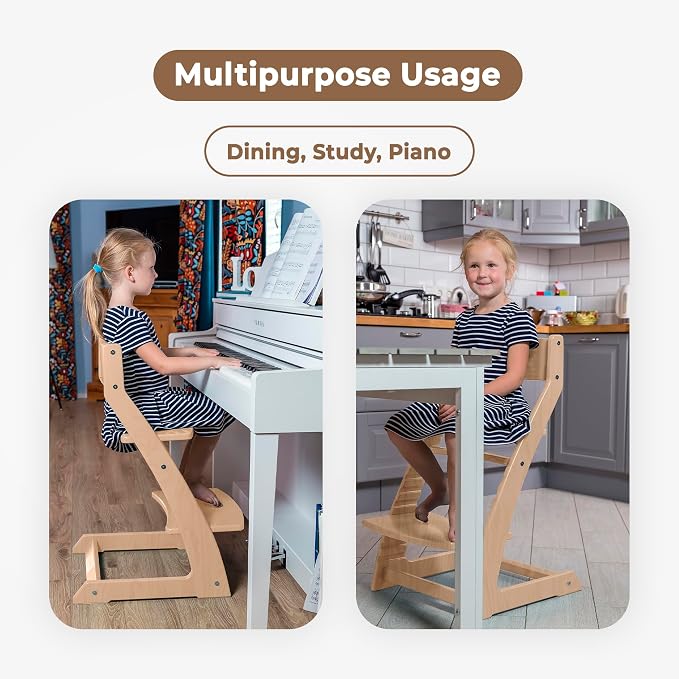 FORNEL Scandinavian Wooden High Chair | The Adjustable Grow-with-Me Chair - Image 7