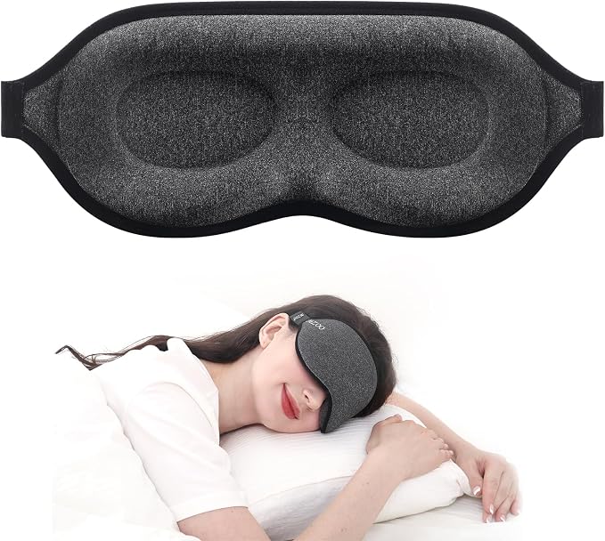 MZOO Luxury Sleep Mask for Back, Side Sleeper, Complete Light Blocking Sleeping by MZOO