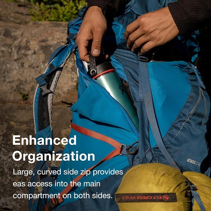 Osprey Atmos AG LT 50L Men's Backpacking Backpack, Night Shift/Scoria Blue - Image 4