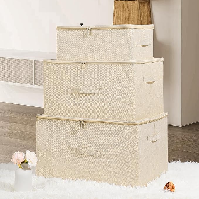ANMINY 2PCS Storage Bins with Zipper Lids 36 Qt Lidded Fabric Storage Boxes - Image 8