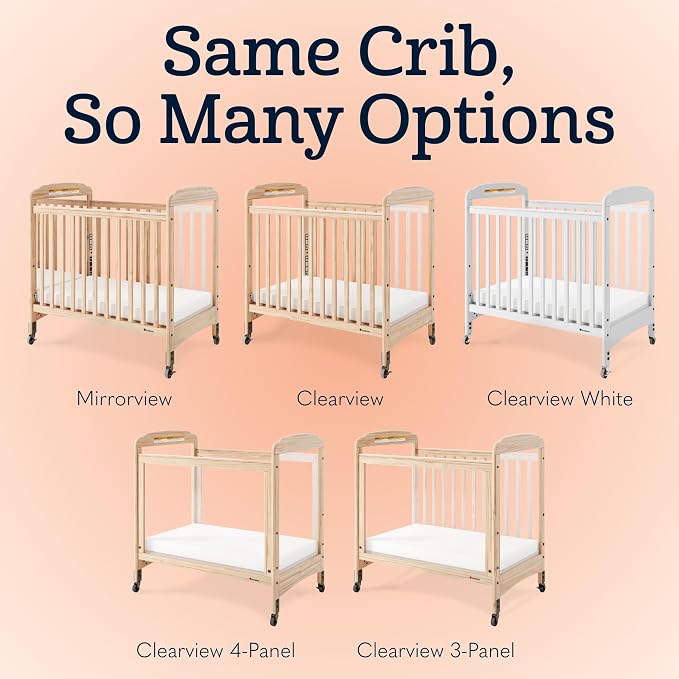 Foundations Serenity Compact Clearview Daycare Crib, Fixed Side, Durable Wood - Image 8