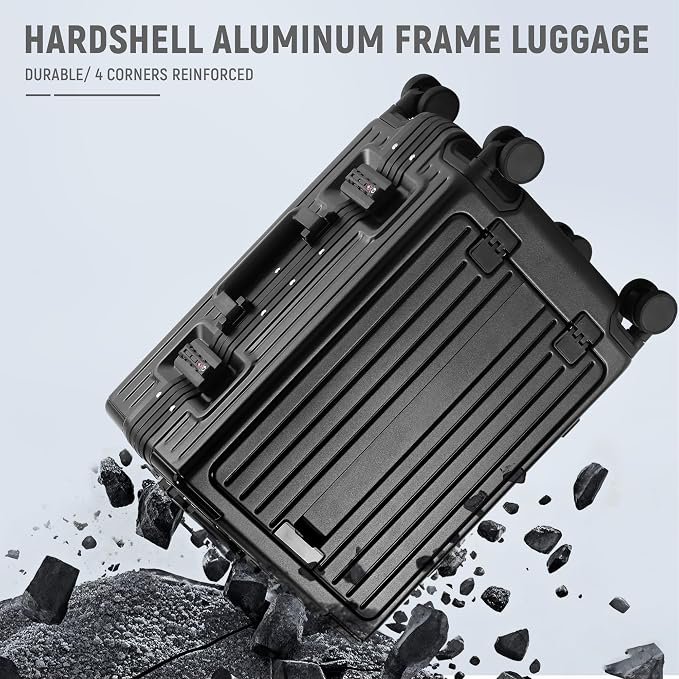 UrbanExplorer 20 Inch Carry On Luggage TSA Approved, Aluminum Frame Zipperless - Image 9