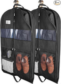 Garment Bags for Travel, 2 Pack 43" Hanging Garment Bags for Men, Double Sides by HLANBABYAMZ