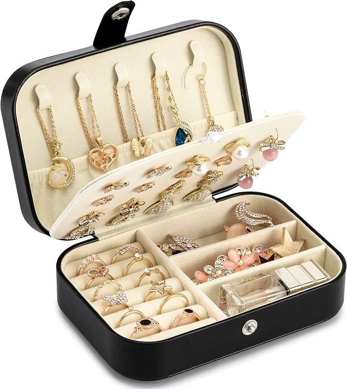 Travel Jewelry Box, PU leather Small Jewelry Organizer - Image 3