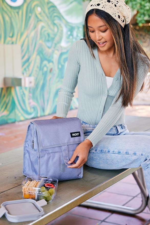 Freezable Lunch Bag, Aqua Tie Dye - Image 7