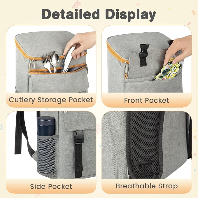 Cooler Backpack Soft Insulated Leak Proof 50 Cans Insulated Backpack Cooler - Image 5