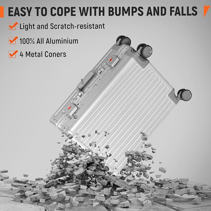 UrbanExplorer All Aluminum Carry On Luggage 22x14x9 Airline Approved Heavy Duty - Image 3