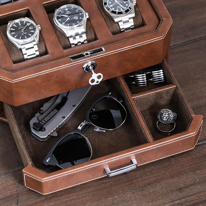 ROTHWELL 6 Slot Leather Watch Box - Image 5