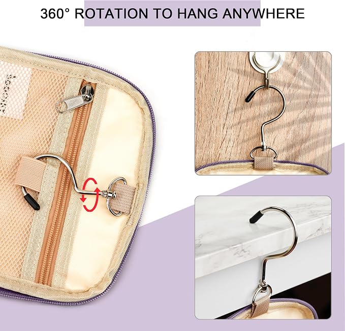 Travel Hanging Toiletry Bag for Women and Men, 6 Organizer Compartments - Image 5
