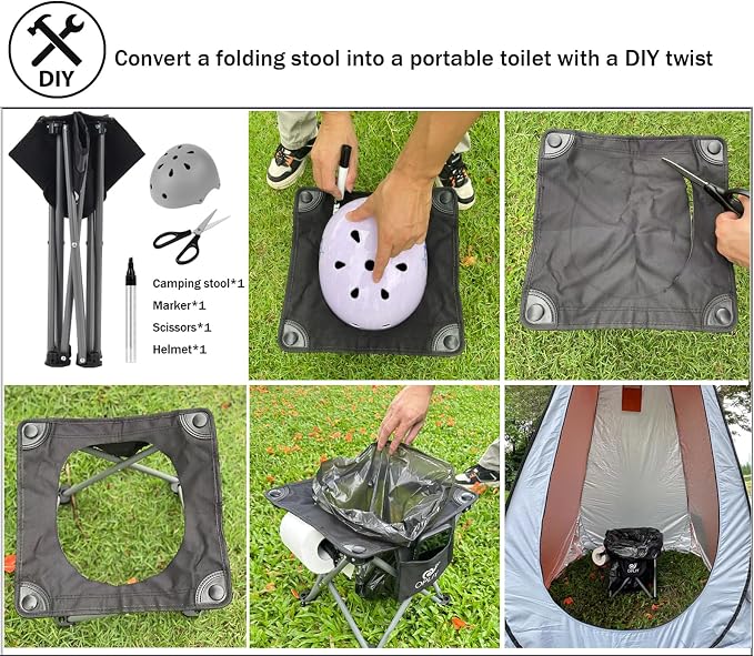 Opliy Camping Stool, Folding Samll Chair Portable Camp Stool - Image 7