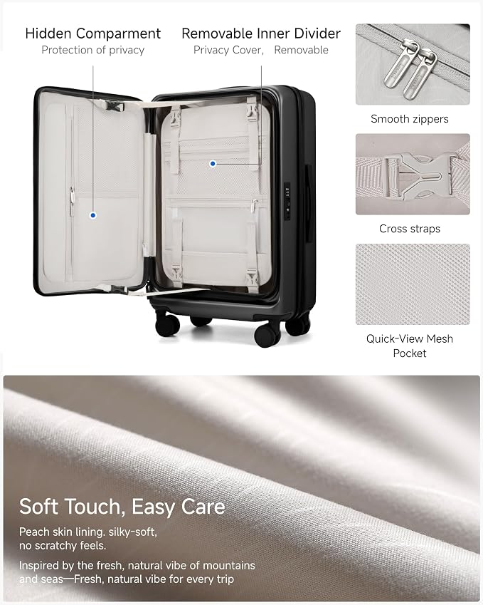Checked Luggage Top Opening, FLT Expandable Polycarbonate Hard Shell Suitcase - Image 8