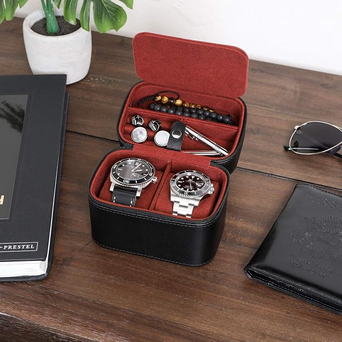 ROTHWELL 2 Watch Travel Case Storage Organizer - Image 4