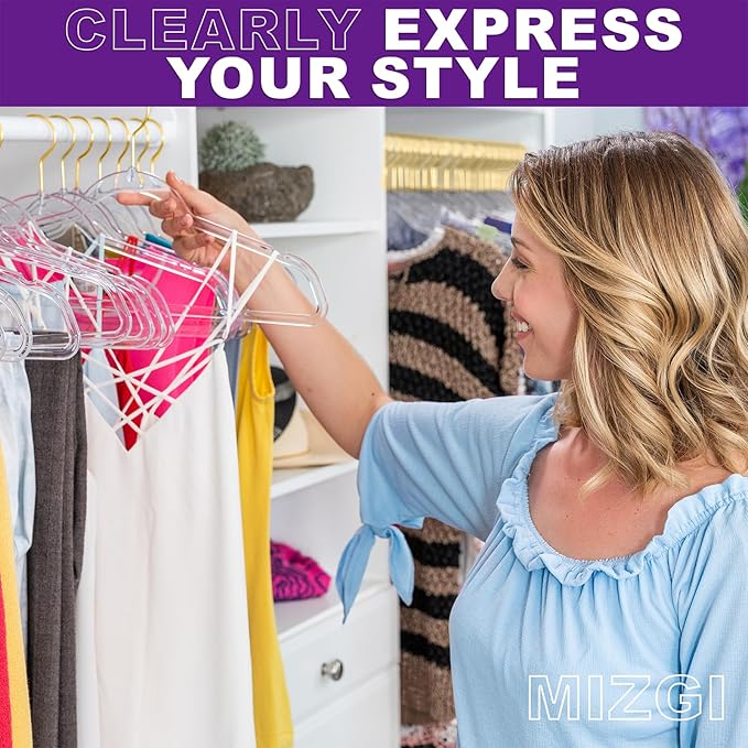 Premium Clear Invisible Acrylic Hangers, Crystal Plastic Hangers, Pants & Dress - Image 2
