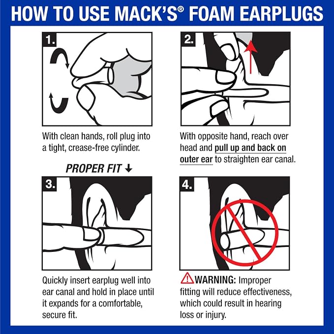 Mack’s Ultra Soft Foam Earplugs, 7 Pair + Case – 33 dB Highest NRR, Comfortable - Image 7