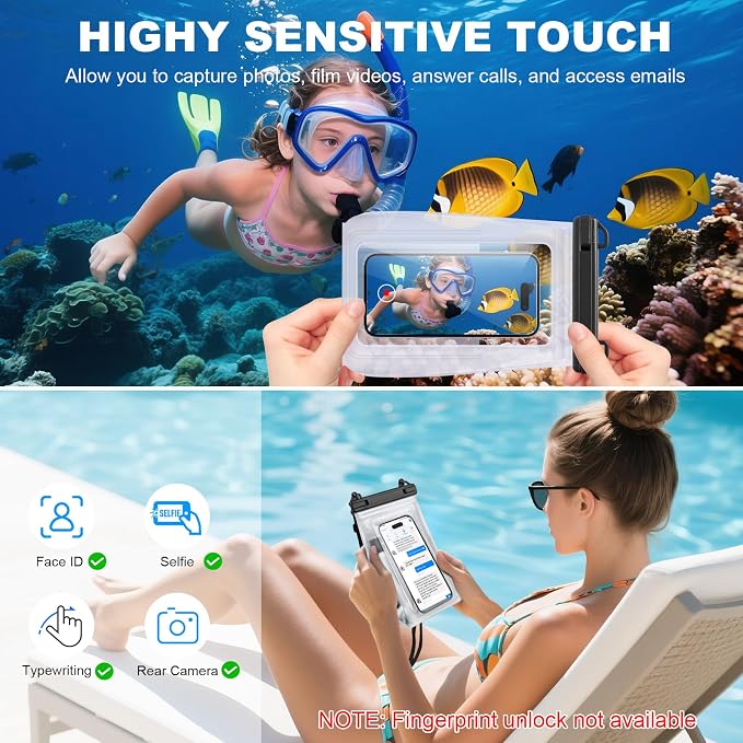 2 Pack Large Waterproof Phone Pouch Floating, Waterproof Phone Case - Image 3