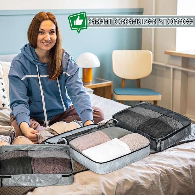 5 Pcs Packing Cubes for Suitcase Large Travel Cubes Carry on Luggage Organizer - Image 6
