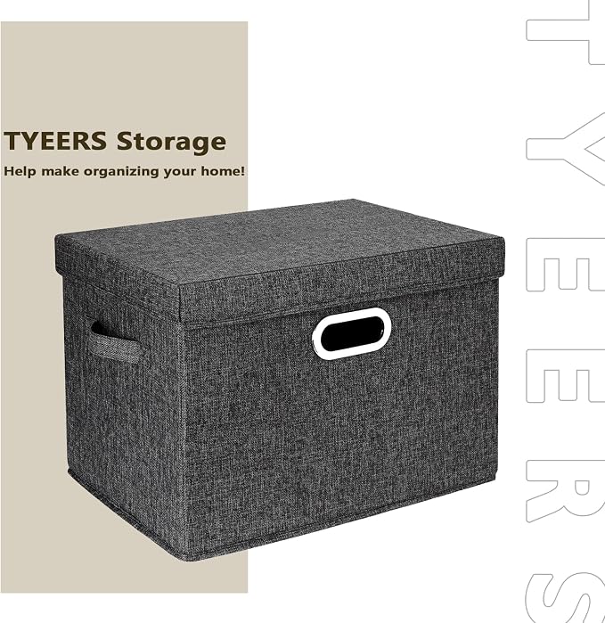 TYEERS Large Storage Bins with Lids, Collapsible, Fabric Storage Boxes - Image 7