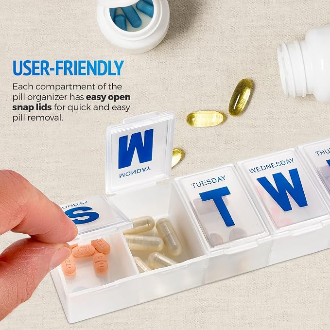 MEDca Weekly Pill Organizer, 7-Day Pill Planner Extra Large - Image 4