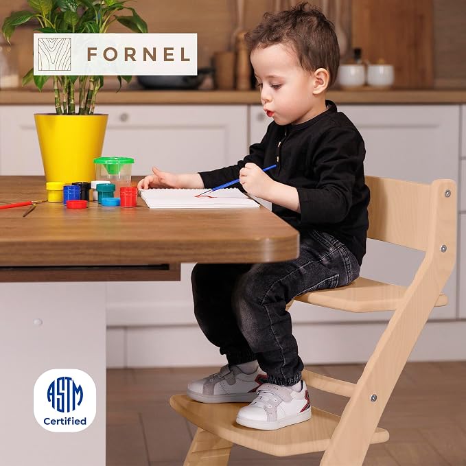 FORNEL Scandinavian Wooden High Chair | The Adjustable Grow-with-Me Chair - Image 9