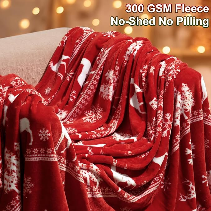 PHF Printed Fleece Blanket Queen Size, No Shed No Pilling Ultra Soft Plush Cozy - Image 3