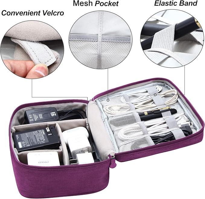 Electronics Organizer Travel Universal Cable Organizer Bag Waterproof - Image 3