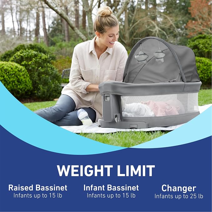 Graco Pack ’n Play Travel Dome LX Playard – Raised Travel Bassinet, UV‑50 Canopy - Image 7
