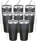 MEWAY 20oz Tumbler 8 Pack Double Wall Vacuum Insulated Travel Glitter Mug Bulk by MEWAY