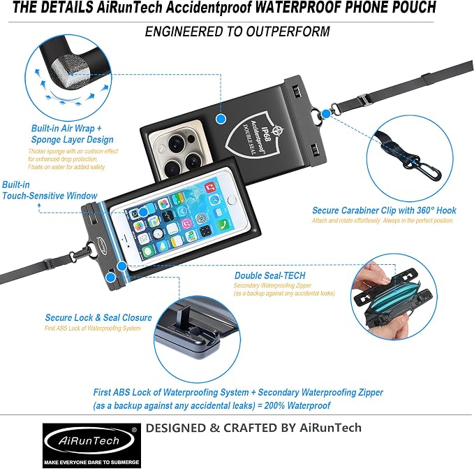 AiRunTech Waterproof Phone Pouch, Floating Waterproof Phone Case - Image 6