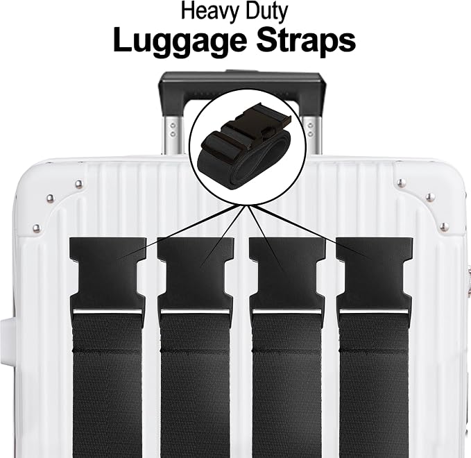 Luggage Straps for Suitcases TSA Approved Travel Belt 8 Pack by Chelmon - Image 3