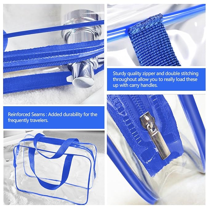 3Pcs Crystal Clear PVC Travel Toiletry Bag Kit - Image 3