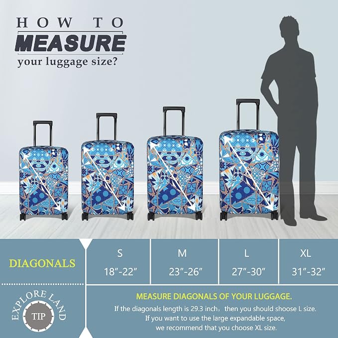 Explore Land Travel Luggage Cover Suitcase Protector Fits 31-32 Inch Case - Image 5