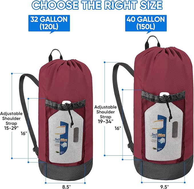 BALEINE 120L Laundry Bag Backpack, 900D Oxford Fabric Large Travel Laundry Bags - Image 2