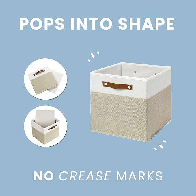 OrganiHaus 13x13 Cube Fabric Storage Bins Set of 4, Fabric Storage Cubes w/ - Image 6