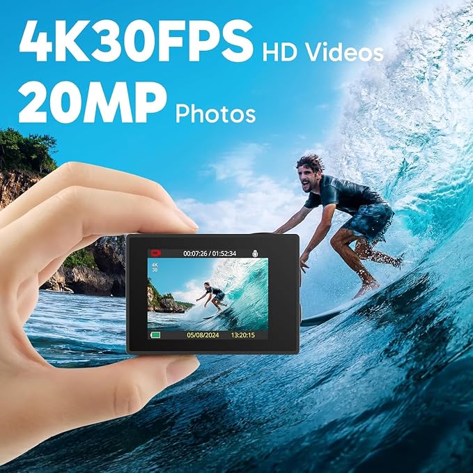 AKASO EK7000 4K30FPS 20MP WiFi Action Camera - Image 2