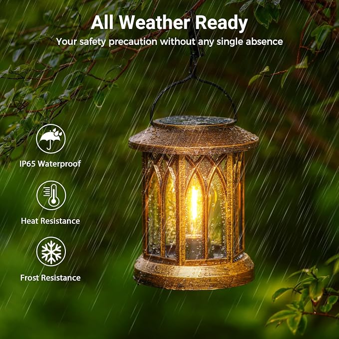 WdtPro Solar Lanterns Outdoor Lights, 4 Pack Bright Lanterns Outdoor Waterproof - Image 2