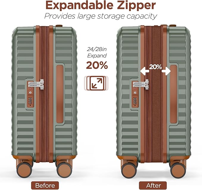 SHOWKOO Luggage Sets 3 Piece Hardside Expandable Suitcase - Image 6