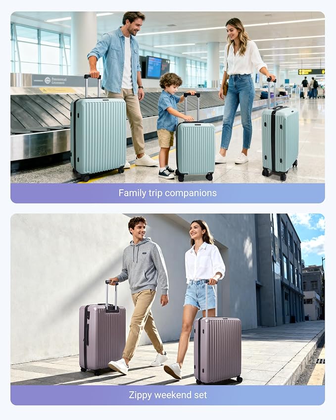 LIGHT FLIGHT Luggage Sets, Durable Hard Shell 3 Piece Set Suitcase - Image 8